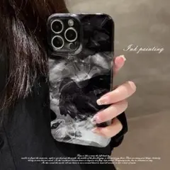 墨 iPhone16Pro スマホケース 黒 メンズ マーブル 【前回完売】