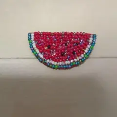 ハンドメイド　ブローチ　スイカ