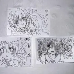 オリジナルイラスト 3枚セット ファンアート 絵 女の子