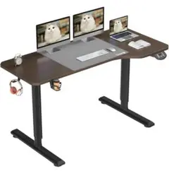 【限定1点のみ！】電動昇降デスク160×75cm クルミ スタンディングデスク