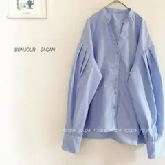 BONJOUR SAGANタックボリュームスリーブシャツ　ブランドタグ無3534