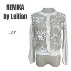 NEMIKA by leilian トップス カーディガン 38 花柄 刺繍 白