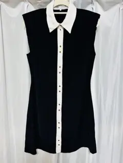 ZARA ノースリーブワンピース M ブラック/ホワイト