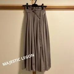MAJESTIC フレアスカート M グレージュ　無地