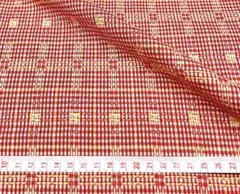 ☆チェック ハギレ コレクション⑪レッド系 イエロー系の織りが可愛い110×50