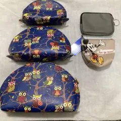 ふくろう柄ポーチ3点セット ミッキーマウス