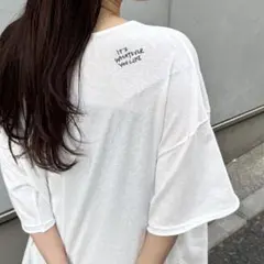 CIAOPANIC TYPY シアースラブワンポイント刺繍オーバー半袖Tee