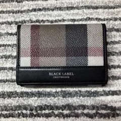 【未使用品】ブラックレーベルクレストブリッジ チェック 三つ折り財布 ブラック