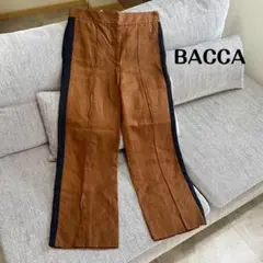 【セール】BACCA リネン サイドストライプパンツ ストレートパンツ
