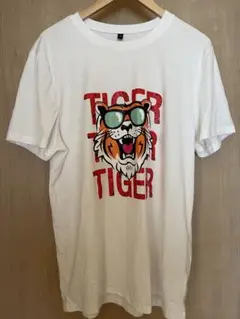 タイガーイラスト ホワイトTシャツ M