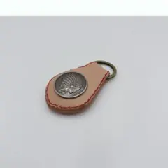 アメリカン　イーグル　コンチョ付きキーリング　キーホルダー　レザー　本革