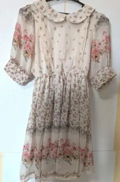 2way シフォン花柄ワンピース