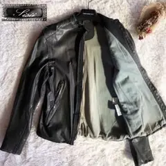 定価10万✨美品 シシ レザージャケット ライダース ノーカラー 黒 M 日本製