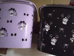 サンリオ☆クロミちゃん☆取っ手付き収納バスケット☆黒＆パープル2個セット