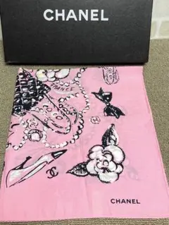 希少 シャネル ココマーク カンボン ピンク スカーフ バンダナ ハンカチ