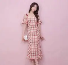 M me eme 2WAY チェックロングマーメイドワンピース m45582330574_1.jpg?1728140294