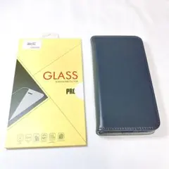 steadyadvanceGALAXYS22スマホケースブルー 強化ガラスセット