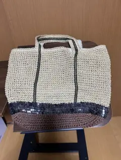 ELLE ビーズ装飾 トートバッグ