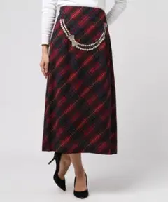 フランシュリッペ ロングスカート チェック ネックレス