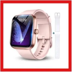 スマートウォッチ レディース ピンク バンド付き 1.69インチ 大画面