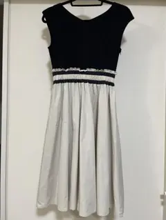 STRAWBERRY FIELDS バックリボン　バイカラー　ワンピース