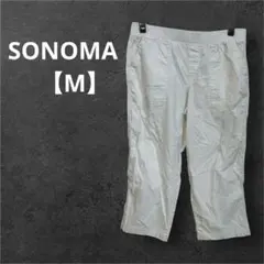 SONOMA【M】 七分丈パンツ レディース ホワイト 白　綿混