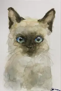 猫 水彩画 原画