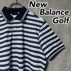 New Balance Golf ニューバランスゴルフ 総柄 ロゴ ポロシャツ