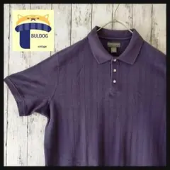 アメリカ古着　半袖ポロシャツ　SADDLEBRED　格子柄　XL　ネイビーグレー