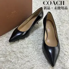 【新品・未使用品】COACH コーチ パンプス ポインテッドトゥ 本革 黒 6
