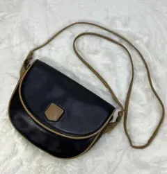 セリーヌ ★ CELINE レザー 斜めがけショルダーバッグ 黒 NO5