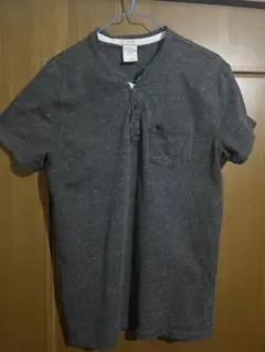 Abercrombie &Fitchシャツメンズ中古品美品グレーヘンリーネック