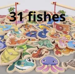 魚釣り おもちゃ 赤ちゃん 子供 モンテッソーリ　釣り　ゲーム　木製　知育玩具