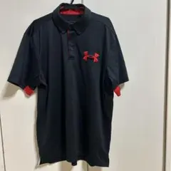 UNDER ARMOUR ポロシャツ ブラック/レッド