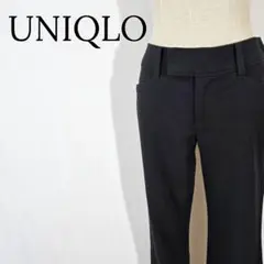 【カジュアル】ユニクロ　チノパン　裏起毛ストレートパンツ ブラック 暖パン