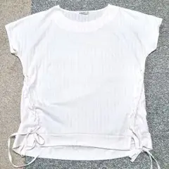 Khalita リブ編み ホワイトTシャツ 半袖