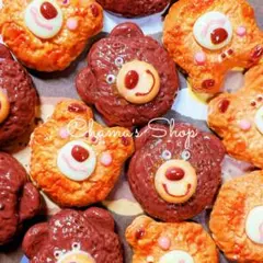 ☆1個35円 くまクッキー お菓子 6個 デコパーツ カボションA-232