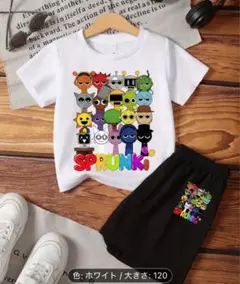 スプランキー　半袖Tシャツ＆半パンセット　白黒　100cm