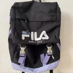 FILA バックパック　大容量　リュック　学校用　 黒・紫　フィラ