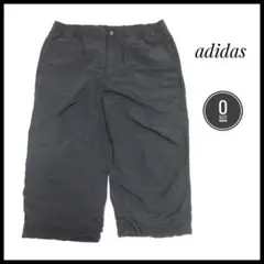 adidas アディダス クロップドパンツ ナイロン 七分丈 黒 Oサイズ