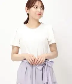 新品MISCH MASCH パールトリミングTシャツ　ホワイト　フリーサイズ