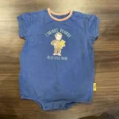 おさるのジョージ　ロンパース ネイビー80