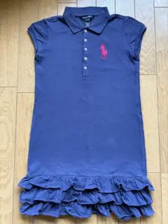 Ralph Lauren ガールズ　ネイビー ポロシャツドレス L