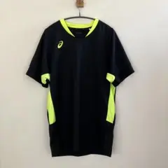 asics スポーツシャツ XXXXL 黒/蛍光イエロー