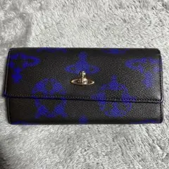 Vivienne Westwood 長財布 オーブ柄 ブラック ブルー 希少