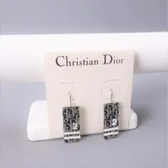 本物未使用■クリスチャンディオール■ピアス/トロッター タグ/ブラック/シルバー