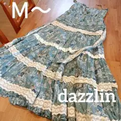 Ｍ～L 小花柄　グリーン系　キャミソール　マキシ　ロング　ワンピース　森ガール