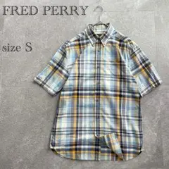 FRED PERRY フレッドペリー チェック柄 半袖シャツ S メンズ