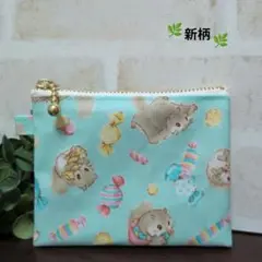 ミニミニポーチ　ラミネート　モモンガとキャンディ➀