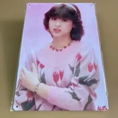 【新品】 松田聖子　ブリキ看板　スーパーアイドル　ピンクニット　昭和レトロ